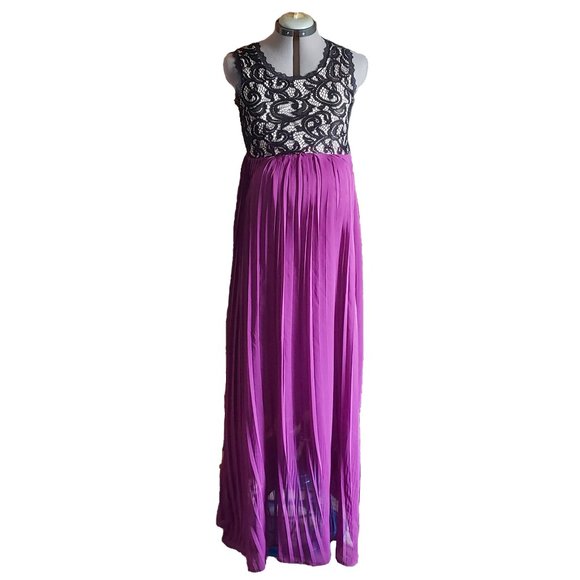 purple maternity maxi dress